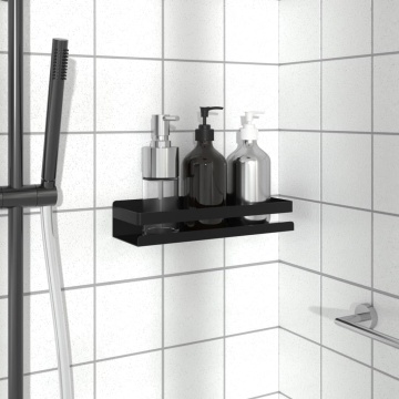 Raft de duș negru mat 30x10x6 cm oțel inoxidabil 304 periat - Img 1