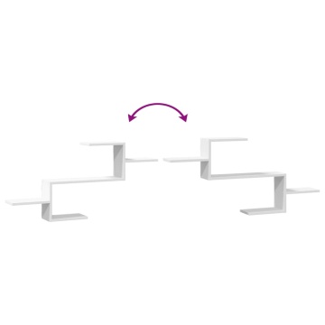 Raft de perete, alb, 104x15x49 cm, lemn prelucrat - Img 6