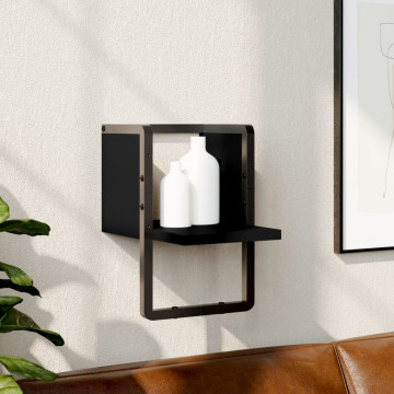 Raft de perete cu bare, negru, 20x25x30 cm - Img 1