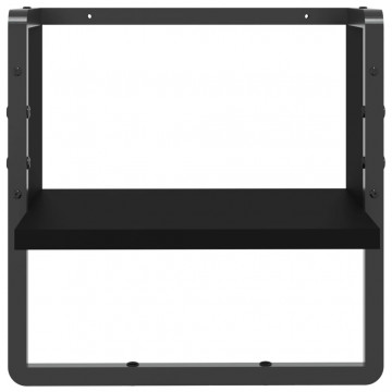 Raft de perete cu bare, negru, 30x25x30 cm - Img 4