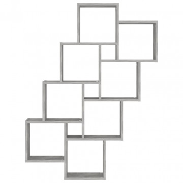 Raft de perete cub, gri beton, 90x15x119 cm, PAL - Img 4