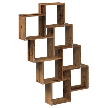 Raft de perete cub, lemn vechi, 90x15x119,5 cm, lemn prelucrat - Img 5