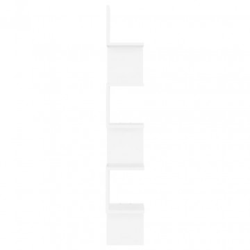 Raft de perete de colț, alb, 20x20x127,5 cm, PAL - Img 5