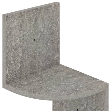 Raft de perete de colț, gri beton, 19x19x123 cm, lemn prelucrat - Img 5