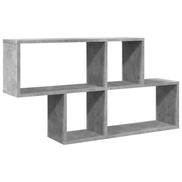 Raft de perete, gri beton, 100x20x53 cm , lemn prelucrat - Img 2