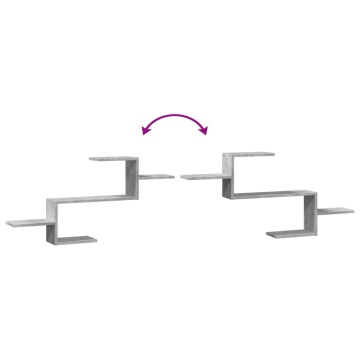 Raft de perete, gri beton, 104x15x49 cm , lemn prelucrat - Img 6