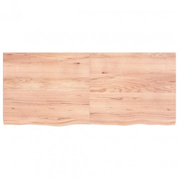 Raft de perete maro deschis 140x60x4cm lemn masiv stejar tratat - Img 1