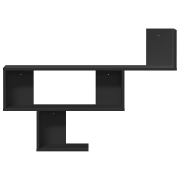 Raft de perete, negru, 100x15x70 cm, lemn prelucrat - Img 4