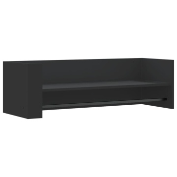 Raft de perete, negru, 100x35x30,5 cm, lemn prelucrat - Img 2