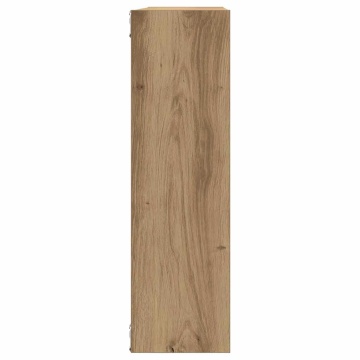 Raft de perete, stejar artizanal, 75x16x55 cm, lemn prelucrat - Img 5