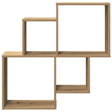 Raft de perete, stejar artizanal, 80x15x78,5 cm, lemn prelucrat - Img 4