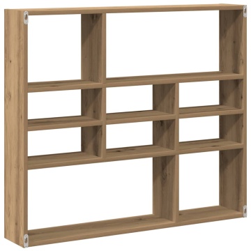 Raft de perete, stejar artizanal, 90x16x78 cm, lemn prelucrat - Img 5