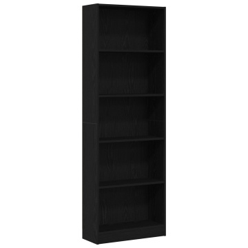 Raft pentru cărți din stejar negru - 60x24x176 cm - Img 2