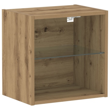 Raft suspendat, stejar artizanal, 40x28,5x40 cm, lemn prelucrat - Img 2