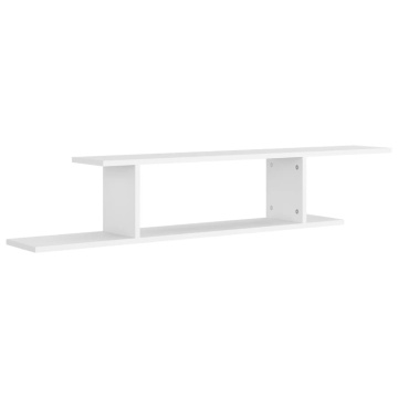 Raft TV cu montaj pe perete, alb, 125x18x23 cm, lemn prelucrat - Img 2