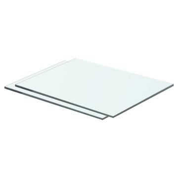 Rafturi, 2 buc., 40 x 25 cm, panouri sticlă transparentă - Img 1