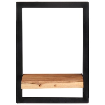 Rafturi de perete 2 buc. 25x25x35 cm lemn masiv acacia/oțel - Img 3