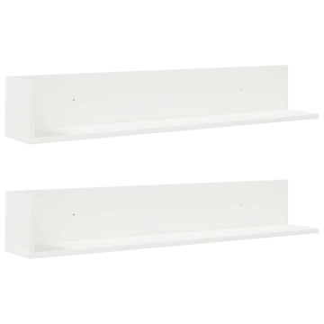 Rafturi de perete 2 buc., alb, 100x16,5x16,5 cm, lemn prelucrat - Img 2