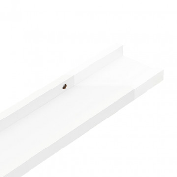 Rafturi de perete, 2 buc., alb extralucios, 60x9x3 cm - Img 6