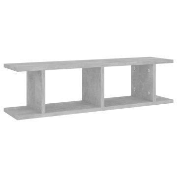 Rafturi de perete, 2 buc., gri beton, 75x18x20 cm, lemn - Img 4
