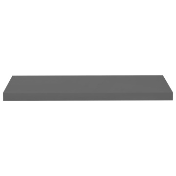 Rafturi de perete, 2 buc., gri extralucios, 80x23,5x3,8 cm, MDF - Img 4
