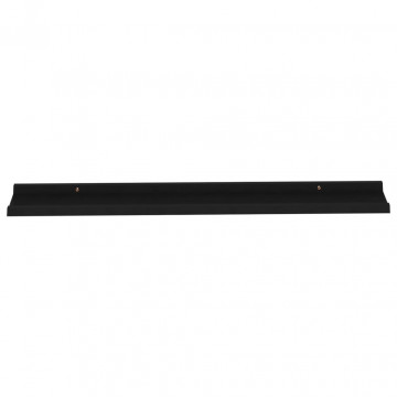 Rafturi de perete, 2 buc., negru, 100x9x3 cm - Img 5