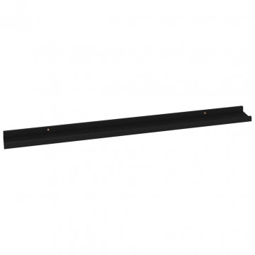 Rafturi de perete, 2 buc., negru, 100x9x3 cm - Img 8