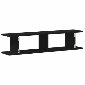 Rafturi de perete 2 buc Stejar negru 90x18x20 cm Lemn prelucrat - Img 7