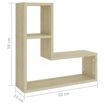 Rafturi de perete, 2 buc., stejar sonoma, 50x15x50 cm, PAL - Img 6