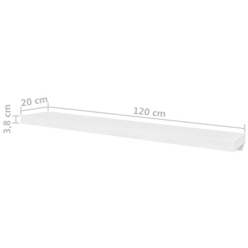 Rafturi de perete, 4 buc., alb, 120 cm - Img 5