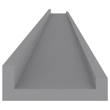 Rafturi de perete, 4 buc., gri, 115x9x3 cm - Img 6