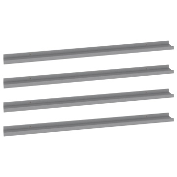 Rafturi de perete, 4 buc., gri, 115x9x3 cm - Img 2