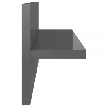 Rafturi de perete, 4 buc., gri extralucios, 40x11,5x18 cm, PAL - Img 6