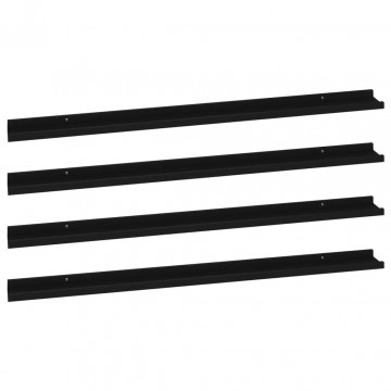 Rafturi de perete, 4 buc., negru, 115x9x3 cm - Img 2