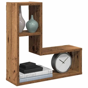 Rafturi de perete cub, 2 buc., lemn vechi, 50x15x50 cm lemn - Img 1