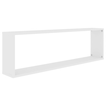 Rafturi de perete cub, 4 buc., alb, 100x15x30cm PAL - Img 5