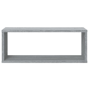 Rafturi de perete cub, 4 buc., gri sonoma, 60x15x23 cm, lemn - Img 4