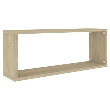Rafturi de perete cub, 6 buc., stejar sonoma, 60x15x23 cm, PAL - Img 4
