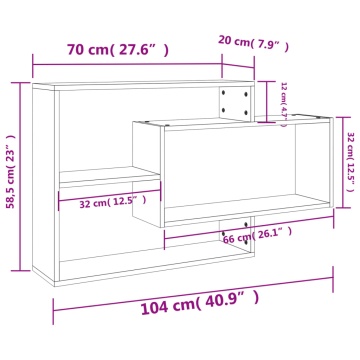 Rafturi de perete, gri beton, 104x20x58,5 cm, lemn prelucrat - Img 6