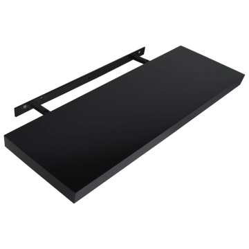 Rafturi de perete suspendate, 2 buc., negru, 120 x 20 x 3,8 cm - Img 4