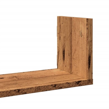 Rafturi perete, 3 buc., lemn vechi, 58x18x18 cm, lemn prelucrat - Img 6
