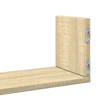 Rafturi perete 3 buc. stejar sonoma 58x18x18 cm lemn prelucrat - Img 7
