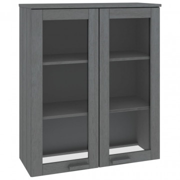 Rafturi superioare dulap, gri închis, 85x35x100 cm, lemn de pin - Img 2