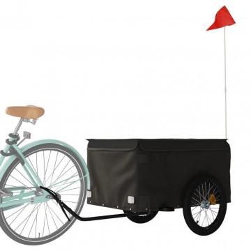 Remorcă de marfă pentru biciclete, negru, 45 kg, fier - Img 3
