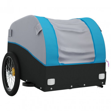 Remorcă de marfă pentru biciclete negru & albastru 45 kg fier - Img 4