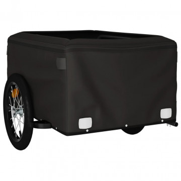 Remorcă de marfă pentru biciclete negru/portocaliu 45 kg fier - Img 7