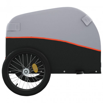 Remorcă de marfă pentru biciclete negru/portocaliu 45 kg fier - Img 6