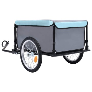 Remorcă pentru bicicletă, negru și albastru, 65 kg - Img 4