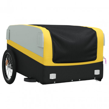 Remorcă pentru biciclete, negru și galben, 45 kg, fier - Img 4