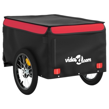 Remorcă pentru biciclete, negru și roșu, 45 kg, fier - Img 6